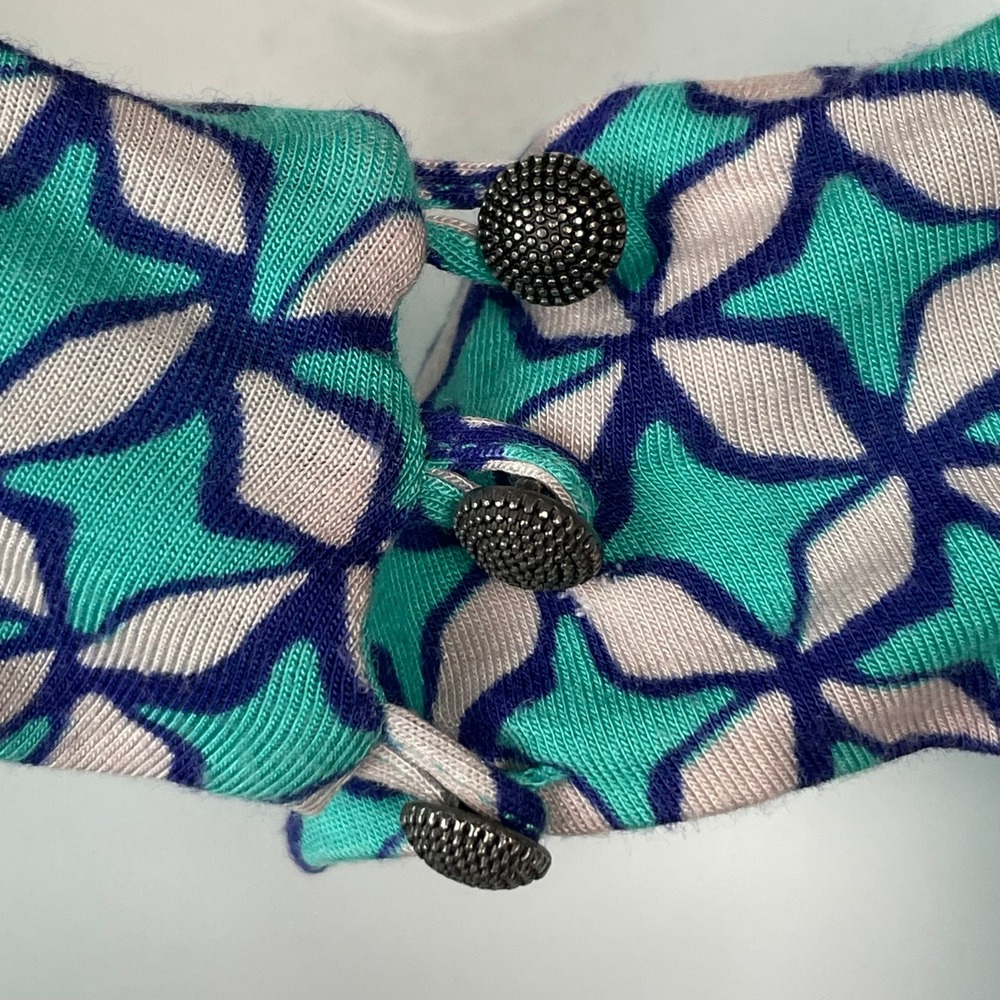 Maeve Anthropologie Maxi Dress Womens 2X Teal Geometric Open Back Boho Resort - Picture 7 of 7